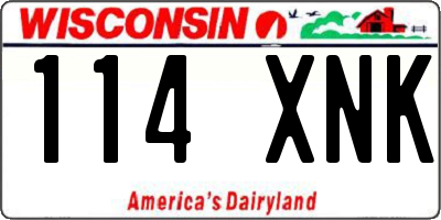 WI license plate 114XNK