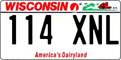 WI license plate 114XNL