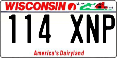 WI license plate 114XNP