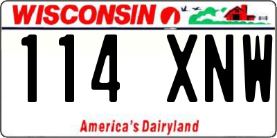 WI license plate 114XNW