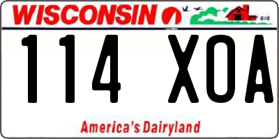 WI license plate 114XOA