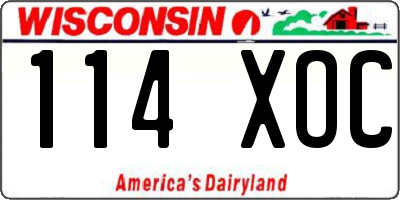 WI license plate 114XOC