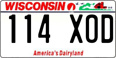 WI license plate 114XOD