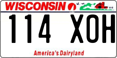 WI license plate 114XOH