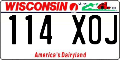 WI license plate 114XOJ