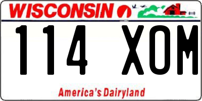WI license plate 114XOM