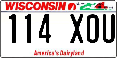 WI license plate 114XOU