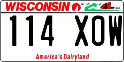 WI license plate 114XOW