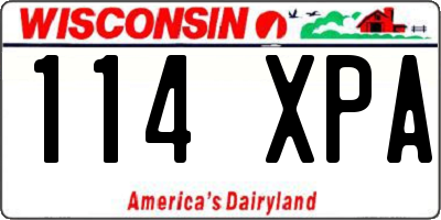 WI license plate 114XPA