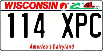 WI license plate 114XPC