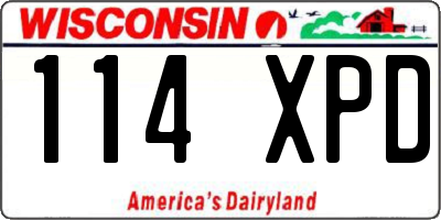 WI license plate 114XPD