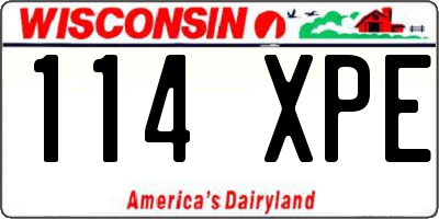 WI license plate 114XPE