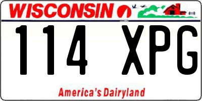 WI license plate 114XPG