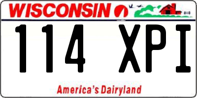 WI license plate 114XPI