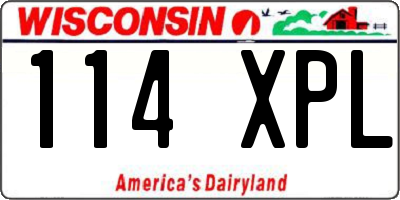 WI license plate 114XPL