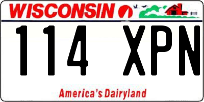 WI license plate 114XPN