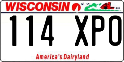 WI license plate 114XPO