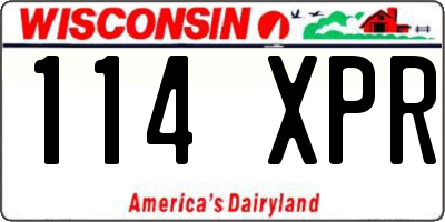 WI license plate 114XPR