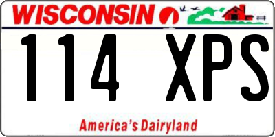 WI license plate 114XPS