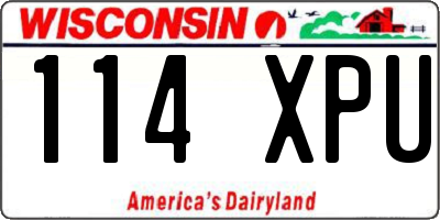 WI license plate 114XPU