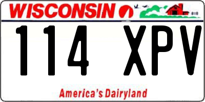 WI license plate 114XPV