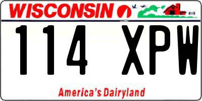 WI license plate 114XPW