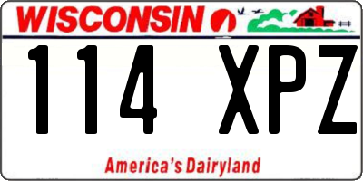 WI license plate 114XPZ