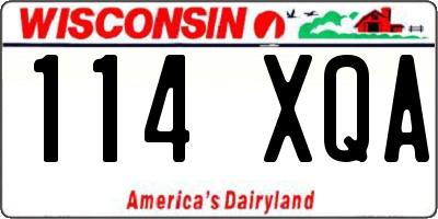 WI license plate 114XQA