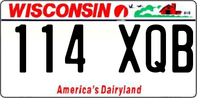 WI license plate 114XQB