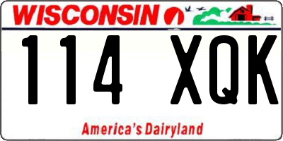 WI license plate 114XQK