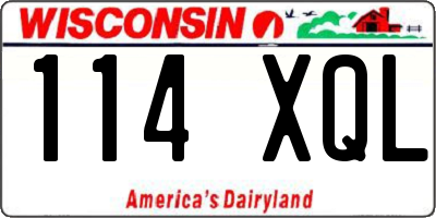 WI license plate 114XQL