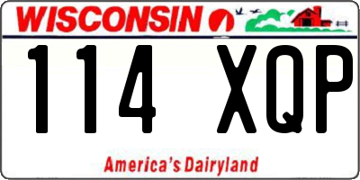 WI license plate 114XQP