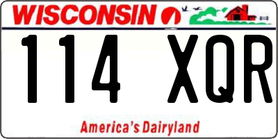WI license plate 114XQR