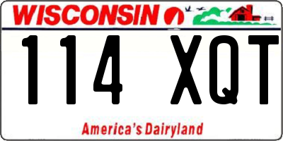 WI license plate 114XQT
