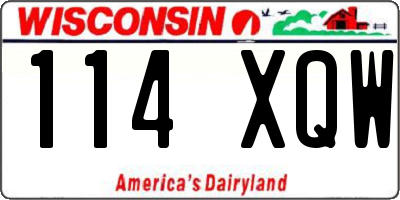WI license plate 114XQW