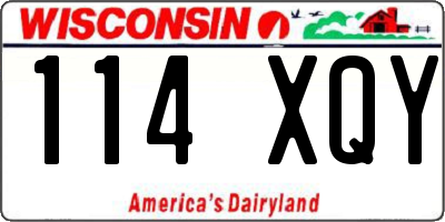 WI license plate 114XQY