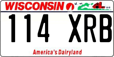 WI license plate 114XRB