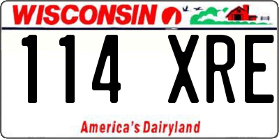 WI license plate 114XRE