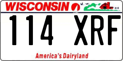 WI license plate 114XRF