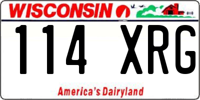 WI license plate 114XRG