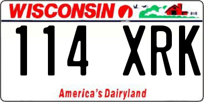 WI license plate 114XRK