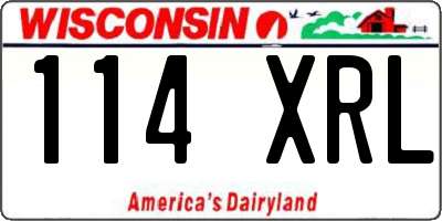 WI license plate 114XRL