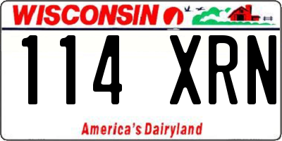 WI license plate 114XRN