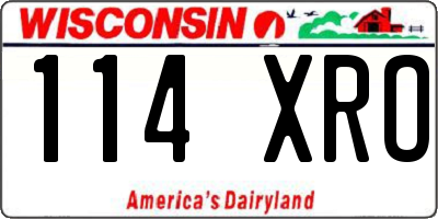 WI license plate 114XRO