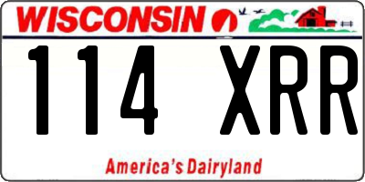 WI license plate 114XRR