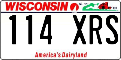 WI license plate 114XRS