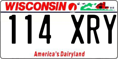WI license plate 114XRY