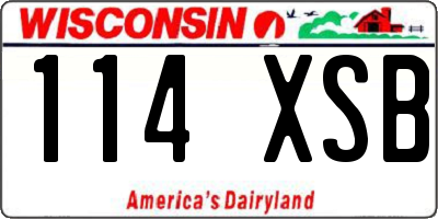 WI license plate 114XSB