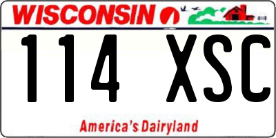 WI license plate 114XSC