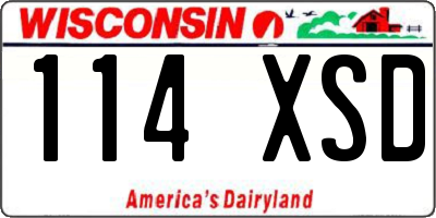 WI license plate 114XSD